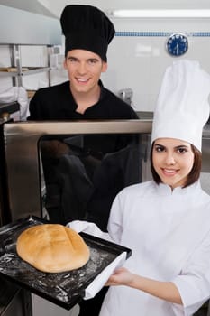 Chefs preparing food in the kitchen