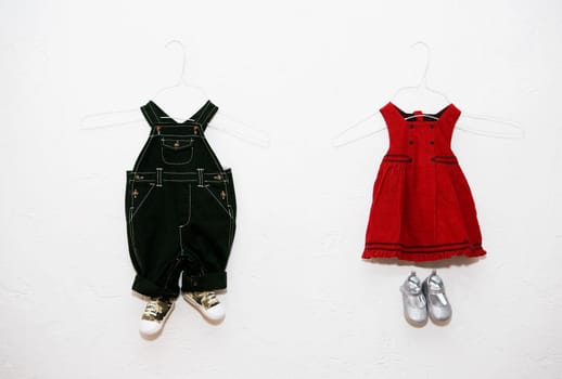 ChildrenŽs dresses for display at a clothing store