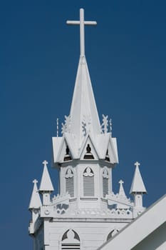 Low angle view of a church, St. Benedict Catholic Church, Honaunau, Kona, Hawaii, USA