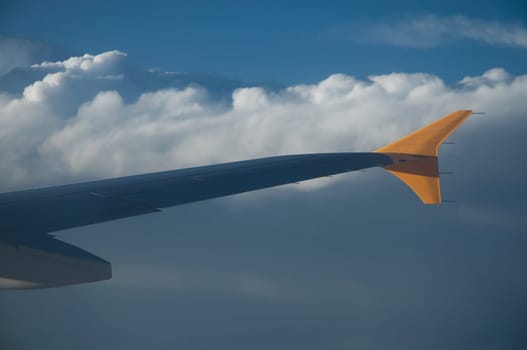 Airplane in flight in the sky