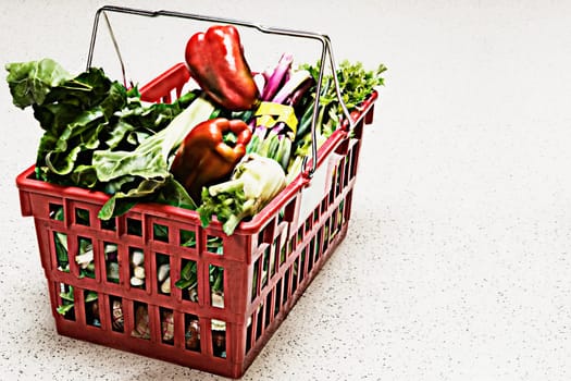 Vegetables in a shopping basket