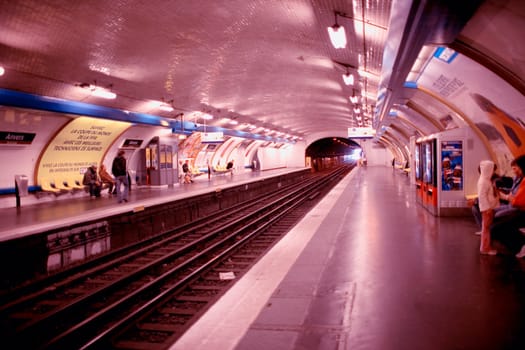 Interiors of a subway station, Paris, France