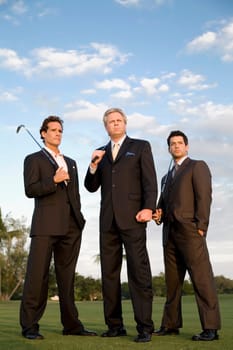 Three golfers standing in a golf course, Biltmore Golf Course, Coral Gables, Florida, USA