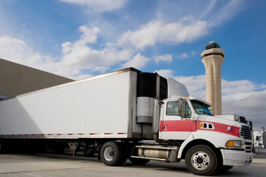 Truck at an airport, Miami International Airport, Miami, Florida, USA