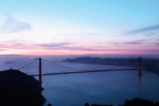 Suspension bridge across a bay, Golden Gate Bridge, San Francisco, California, USA