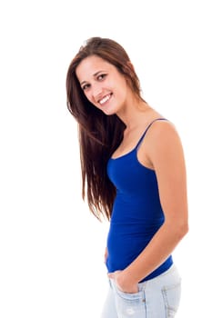 Studio shot of a beautiful young casual woman