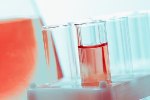 Close_up of test tubes in the test tube holder