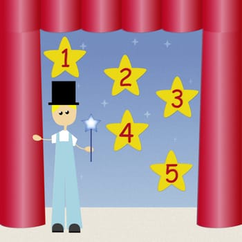 Magician performing magic with a wand
