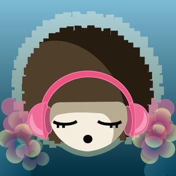Person wearing headphones