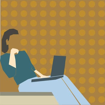 Businesswoman working on a laptop