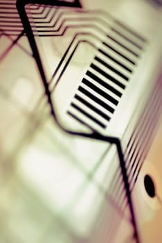 Close_up of a circuit board pattern