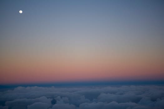 Moon in the sky, Mauna Kea, Big Island, Hawaii, USA