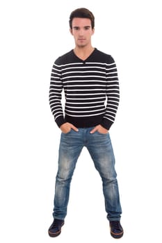 Studio picture of a young and handsome man posing isolated