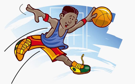 Boy playing basketball