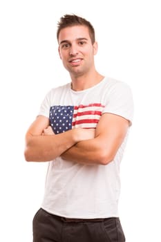 Studio picture of a young and handsome man posing isolated