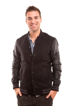 Studio picture of a young and handsome man posing isolated