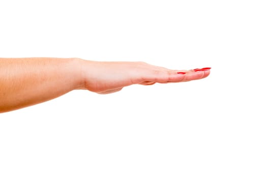 A straightened isolated hand