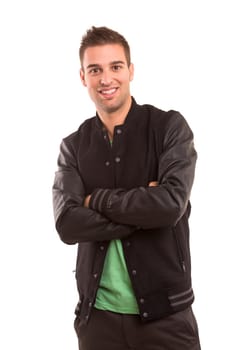 Studio picture of a young and handsome man posing isolated