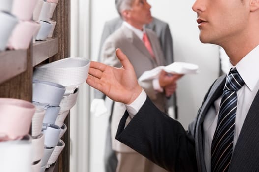 Customers shopping in a clothing store