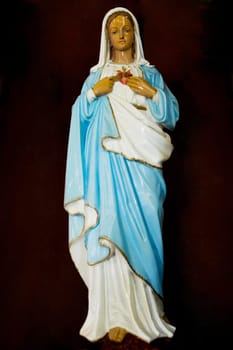 Statue of Virgin Mary in a church, Star of the Sea Painted Church, Hawaii, USA
