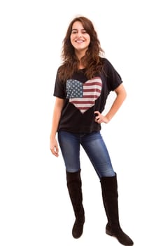 A very beautiful young woman posing isolated