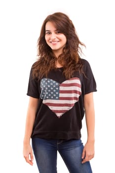 A very beautiful young woman posing isolated