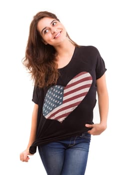A very beautiful young woman posing isolated