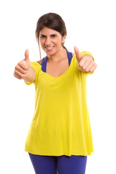 A beautiful young woman in great shape - fitness concept
