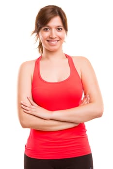 A beautiful young woman in great shape - fitness concept