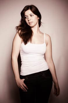 Fashion Photography - Beautiful woman posing in studio
