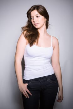 Fashion Photography - Beautiful woman posing in studio