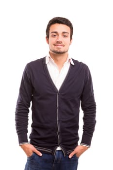 Studio picture of a young and handsome man posing isolated