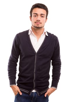 Studio picture of a young and handsome man posing isolated