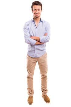Studio picture of a young and handsome man posing isolated