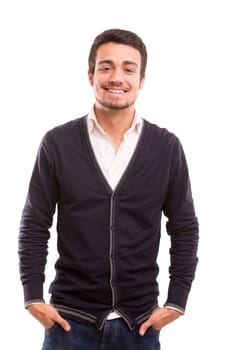 Studio picture of a young and handsome man posing isolated