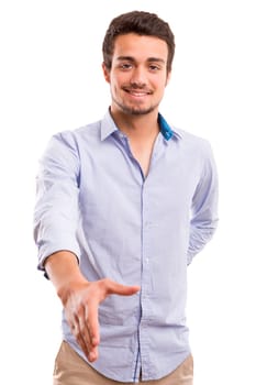 Young business man offering handshake