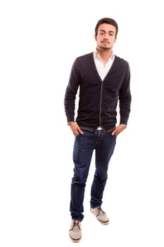 Studio picture of a young and handsome man posing isolated