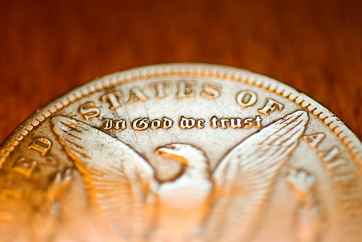 Close_up of a dollar coin