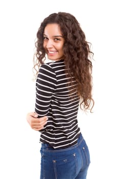 Studio shot of a beautiful young casual woman