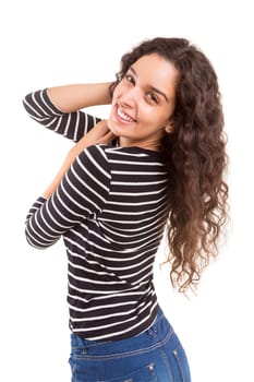 Studio shot of a beautiful young casual woman