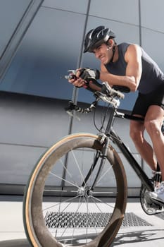 Man riding a bicycle