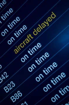 Close_up of an arrival departure board