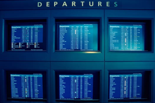 Arrival departure board at an airport