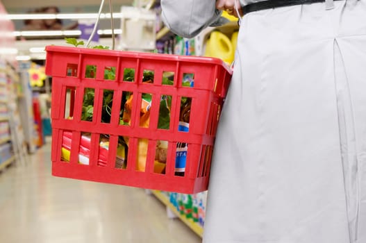 Woman shopping in a supermarket