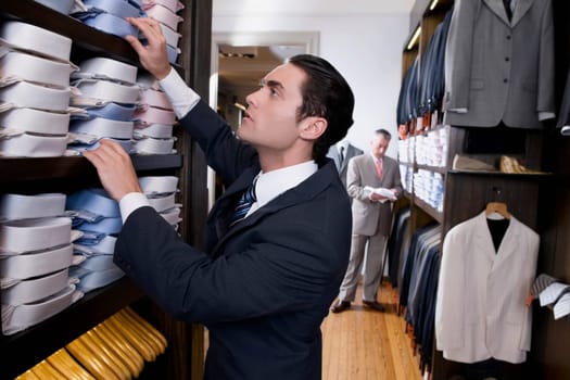 Customers shopping in a clothing store