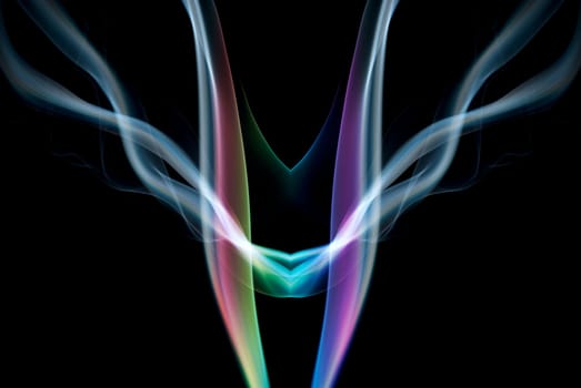 Close_up of multi_colored smoke