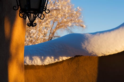 Snow covered wall