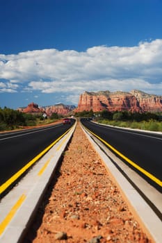 Road passing through a landscape, Sedona, Arizona, USA