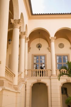 Businessman standing in the balcony, Biltmore Hotel, Coral Gables, Florida, USA