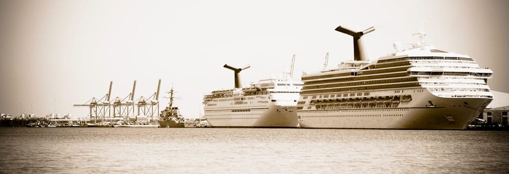 Ship at the dock, Port of Miami_dade, Miami, Miami_Dade County, Florida, USA